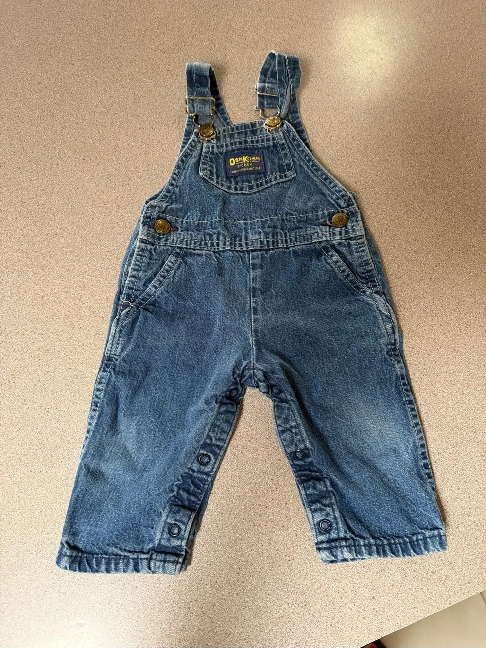 Vintage OshKosh B'gosh denim overalls 6-9 months